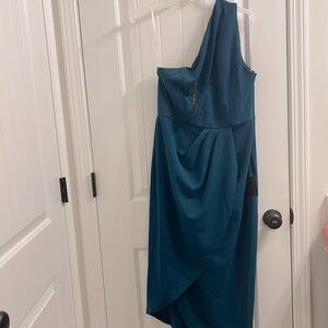 Lulu’s One Shoulder Enchanted Energy Midi Dress